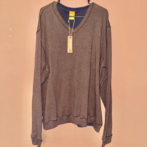 Tailor Vintage Men's Cotton V-Neck Sweater Brown NWT XXL - Picture 5 of 10